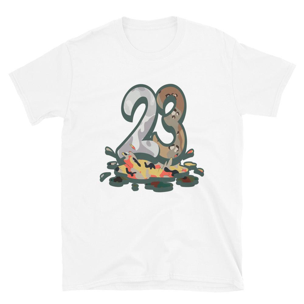 White 23 Melting Sail Multi Camo Dunks Shirt photo