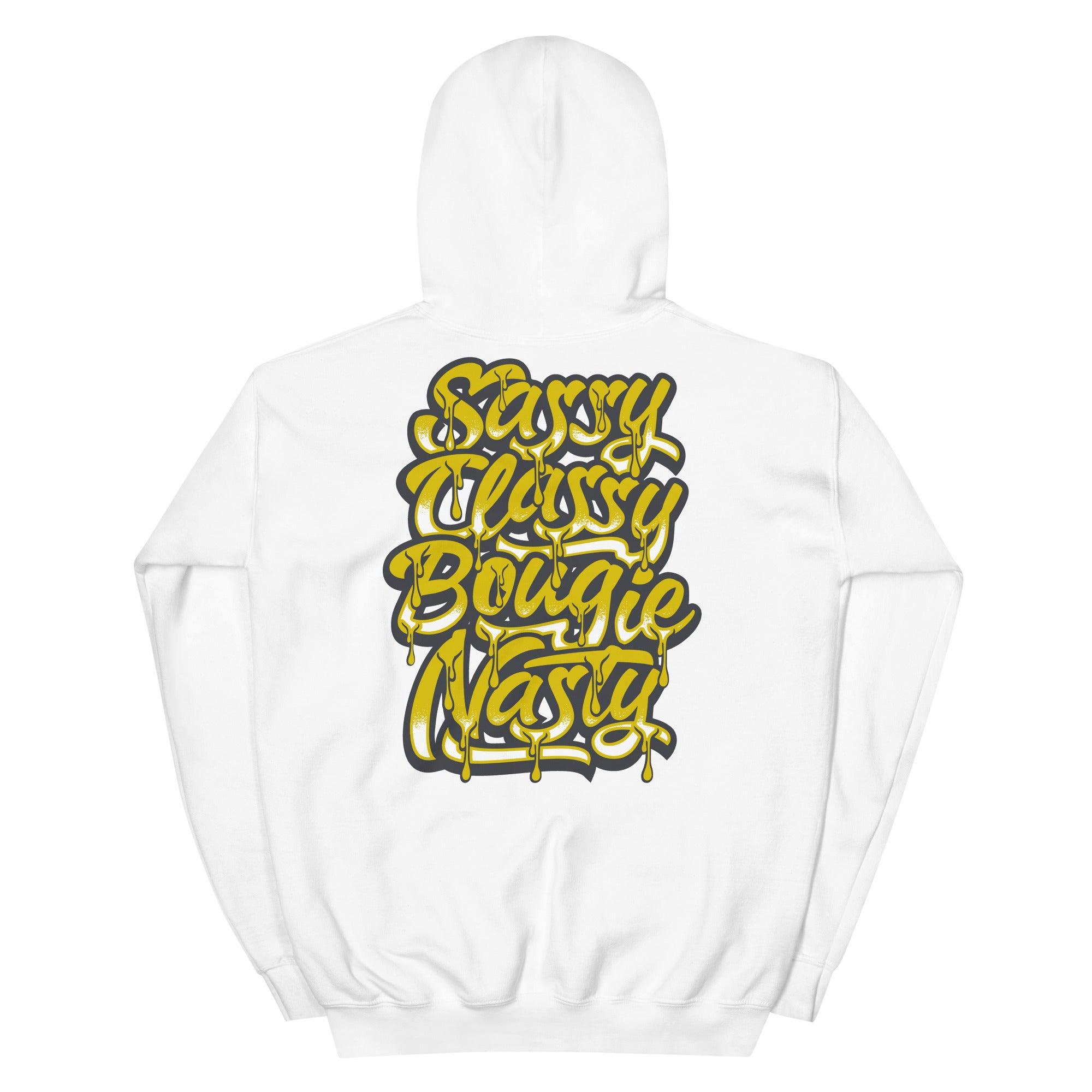 White Sassy Classy Hoodie AJ 4 Retro Lightning photo
